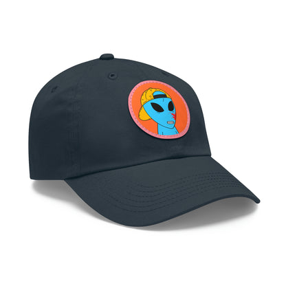 Blue Blood Alien Visitor Dad Hat with Leather Patch (Round)