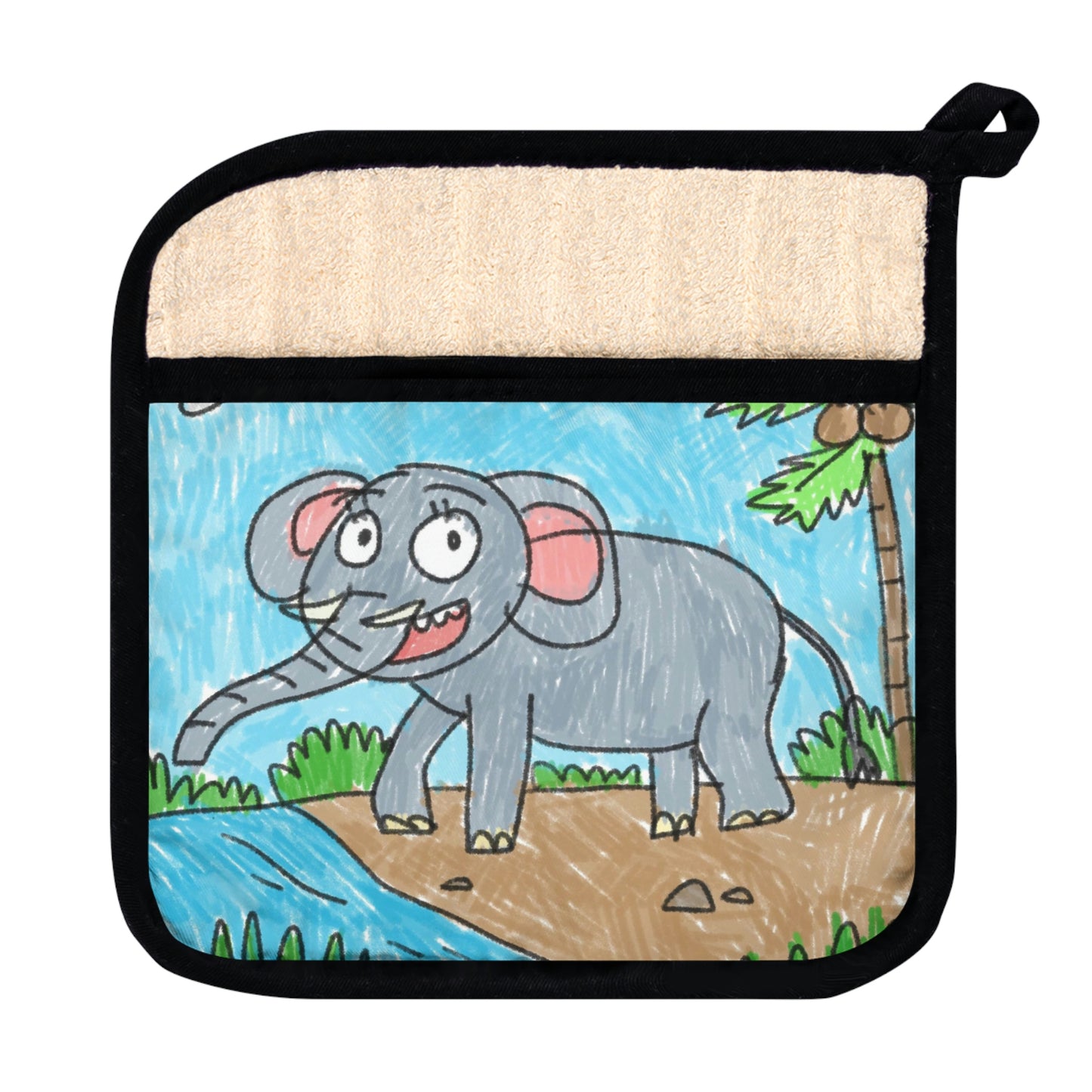 Elefante Elephant King Safari Animal Pot Holder with Pocket