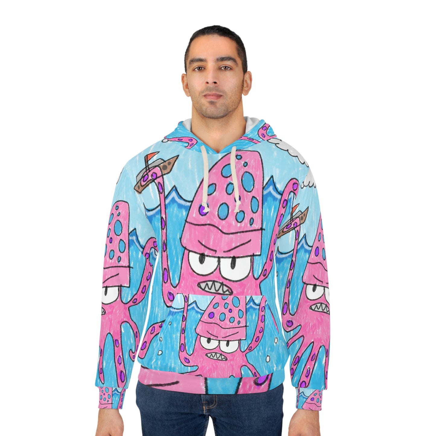 Sudadera con capucha unisex The Kraken Octopus Clean Graphic AOP