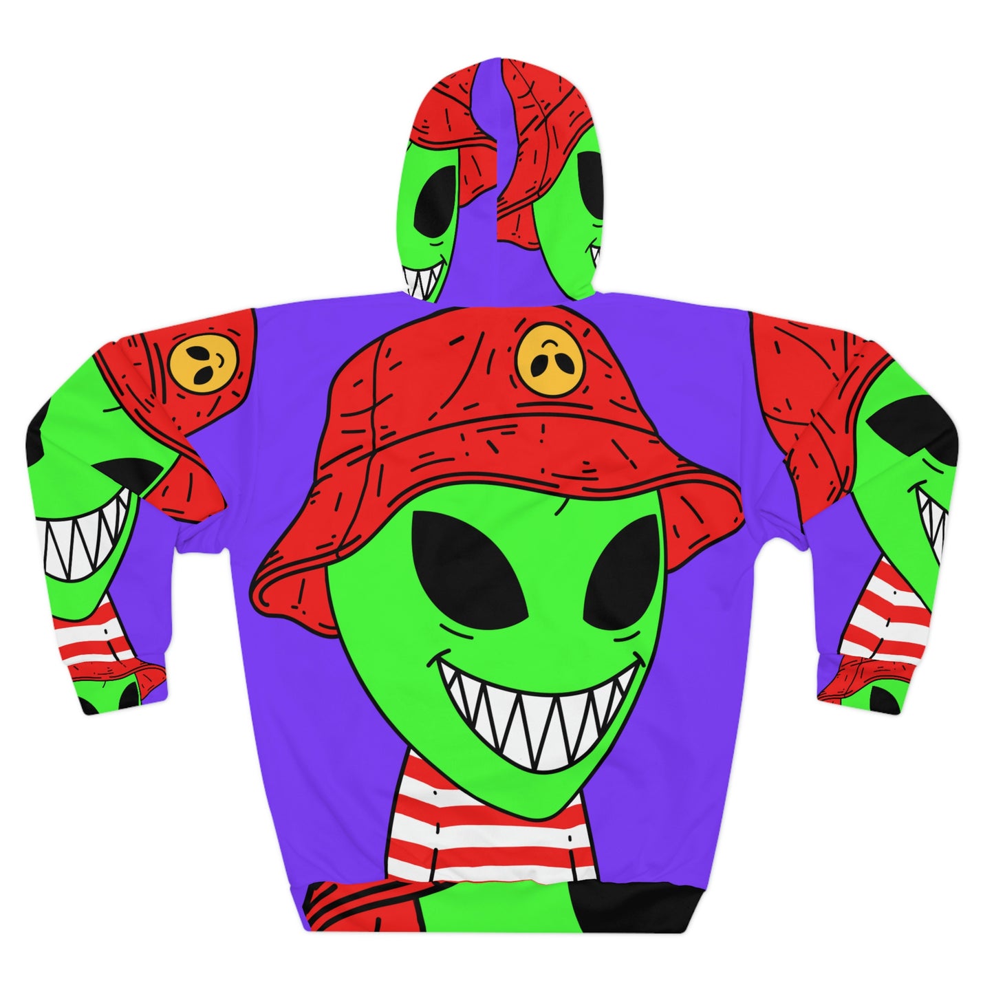 Sudadera con capucha unisex Happy Greatful Smiling Visitor Alien AOP 