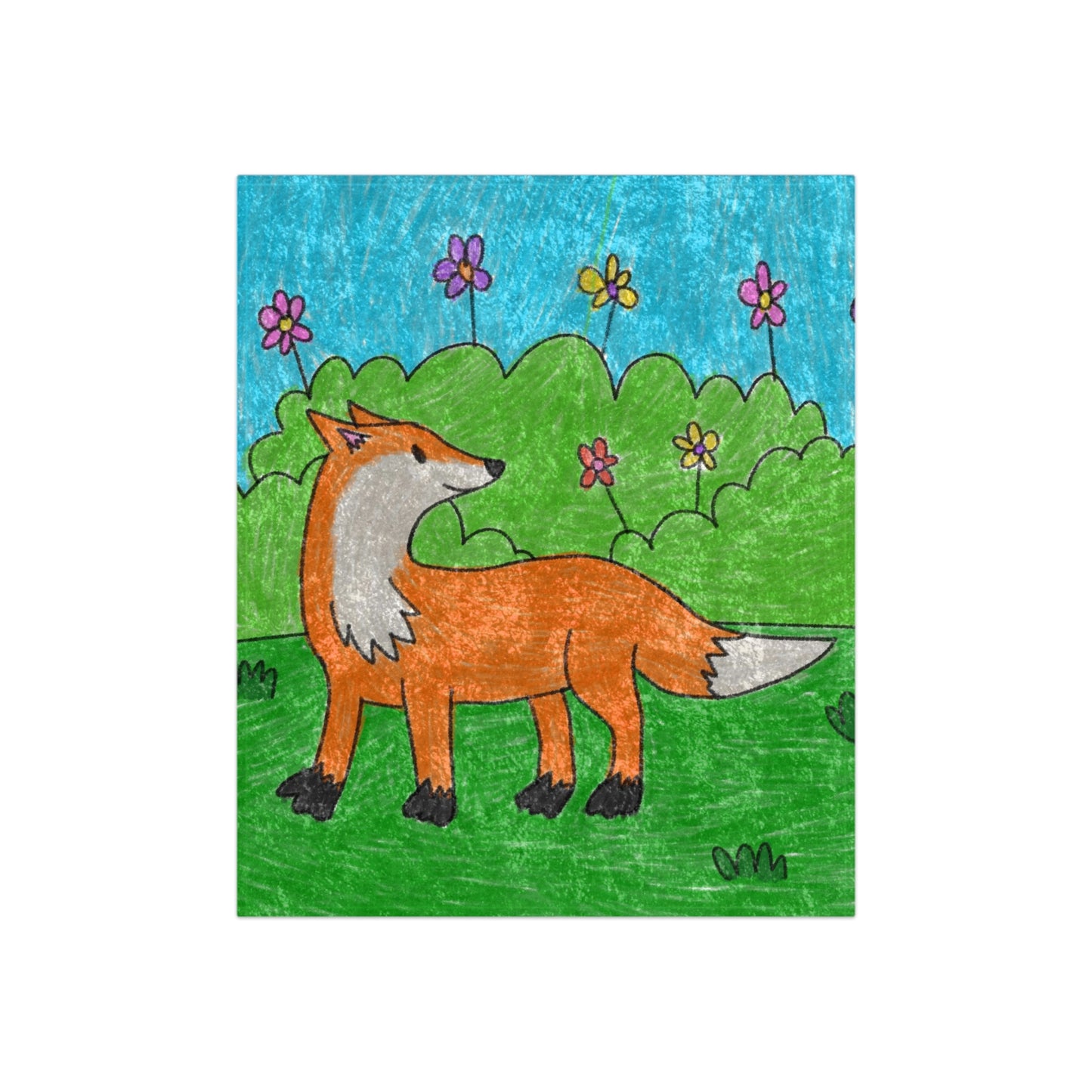 Fox Woodland Animal Foxy Crushed Velvet Blanket