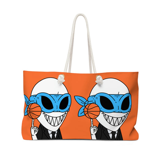 Alien BBall Sport Ninja Mask Orange Basketball Weekender Bag