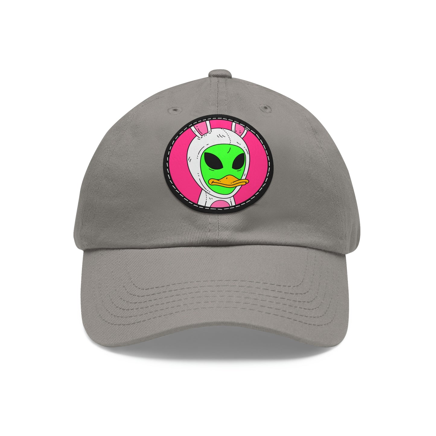 Beak Duck Alien Rabbit Bunny Dad Hat with Leather Patch (Round)