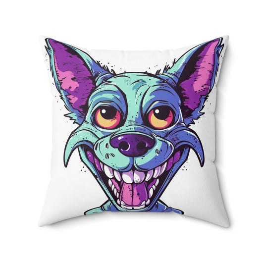 Alien Canine Dog Vintage Animation Design Spun Polyester Square Pillow