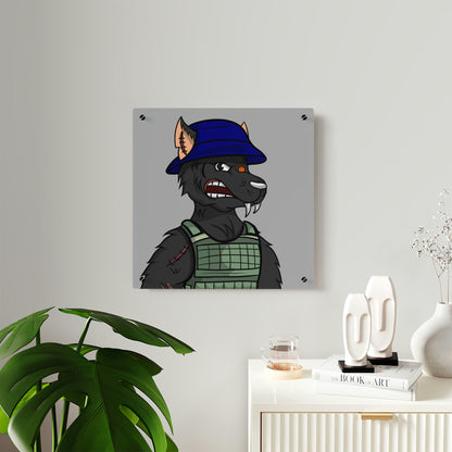 Army Wolf Acrylic Wall Art Panels