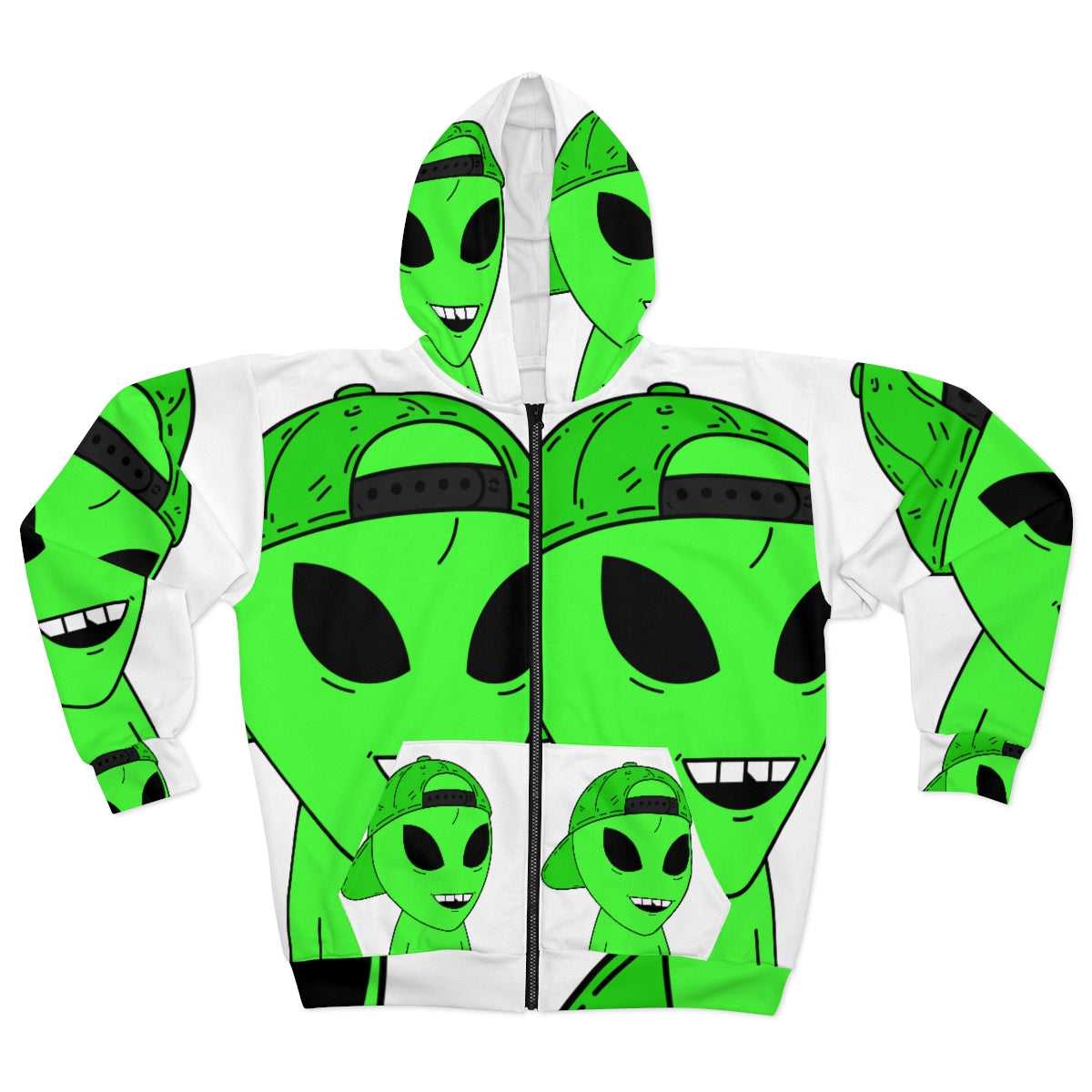 NFT Web3 Alien friend Visitor AOP Unisex Zip Hoodie