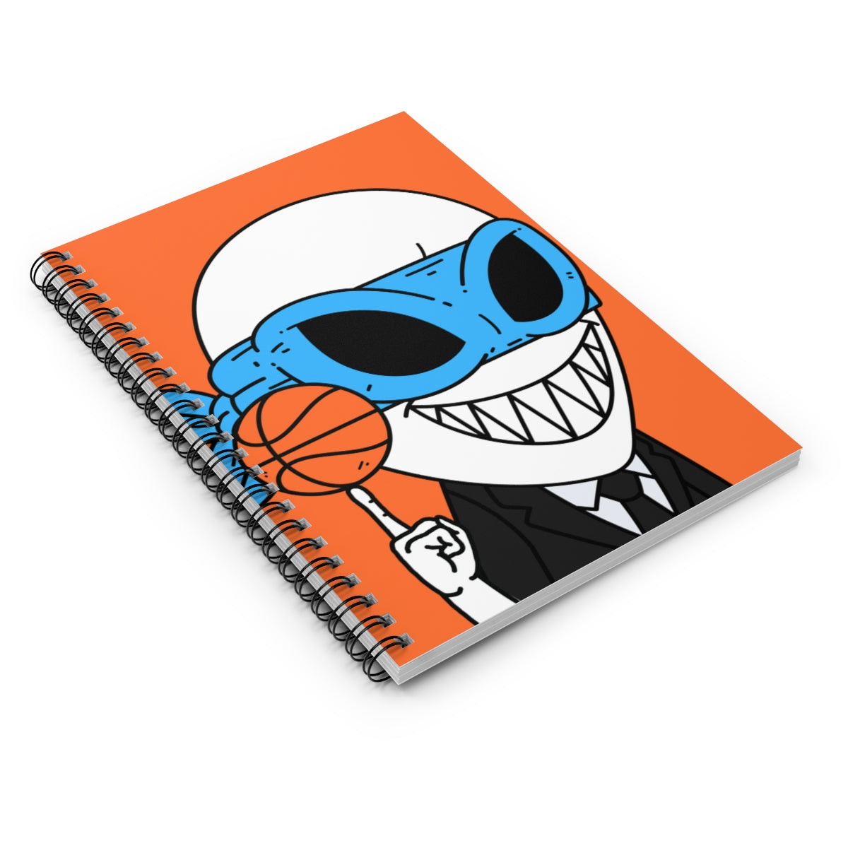 Basketball Sport Baller Alien Visitor Spiral Notebook - Ruled Line