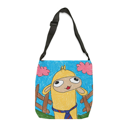 Llama Lovers: Heart and Animal Adjustable Tote Bag (AOP)