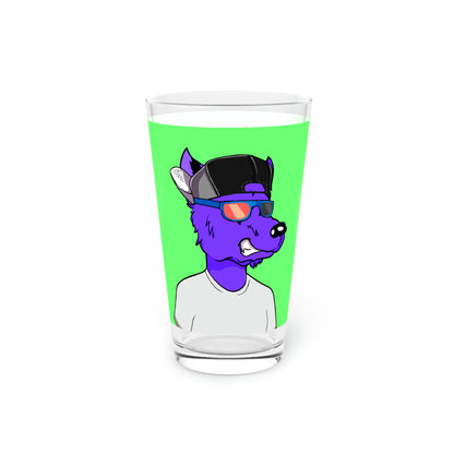 Cyborg Wolf Purple Fur Werewolve Pint Glass, 16oz