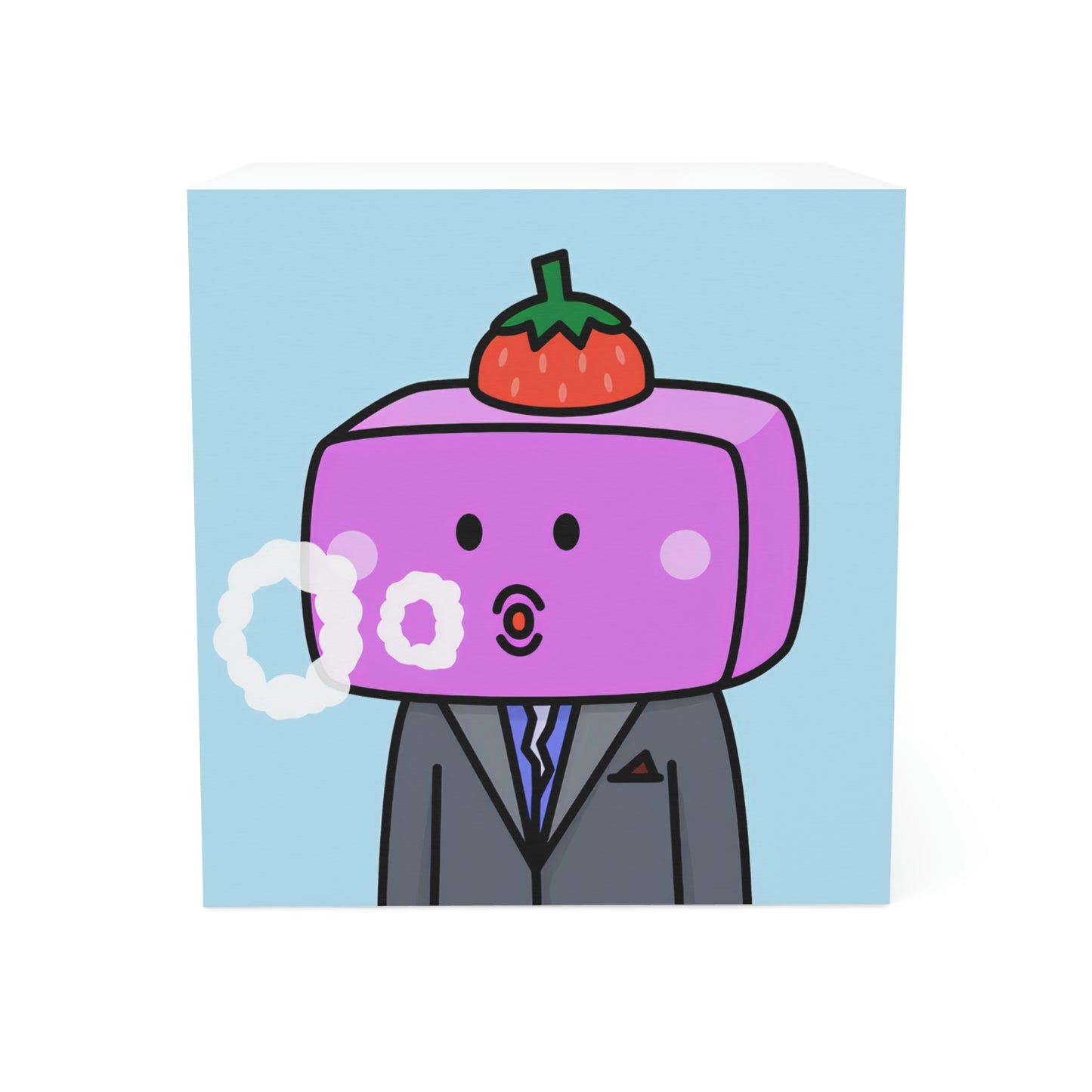 Strawberry Fruit Head Block Note Cube