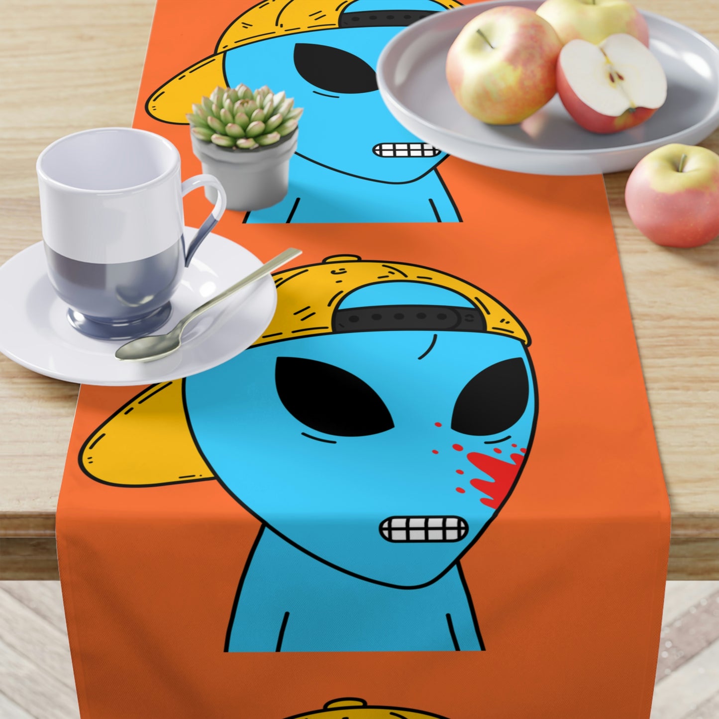 Alien Blue Bood Visitor Table Runner