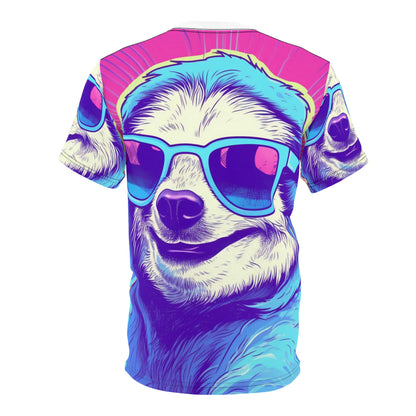 Space Sloth Retro Animal Style Unisex Cut & Sew Tee (AOP)