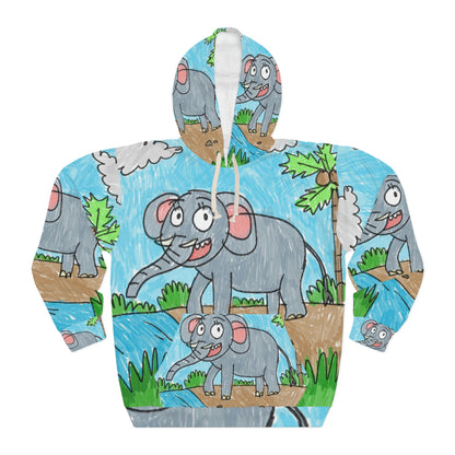 Elefante Elephant King Safari Animal AOP Unisex Pullover Hoodie