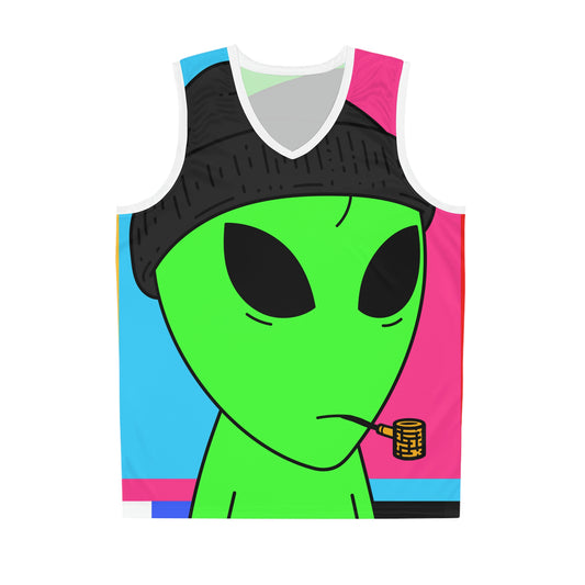 Pipa Fumar Alien Verde Gorro Negro Baloncesto Jersey 