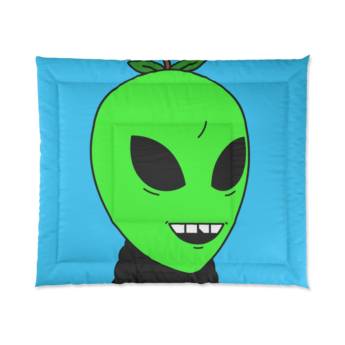 Green Apple Chipped tooth Visitor Smiling Bed Comforter