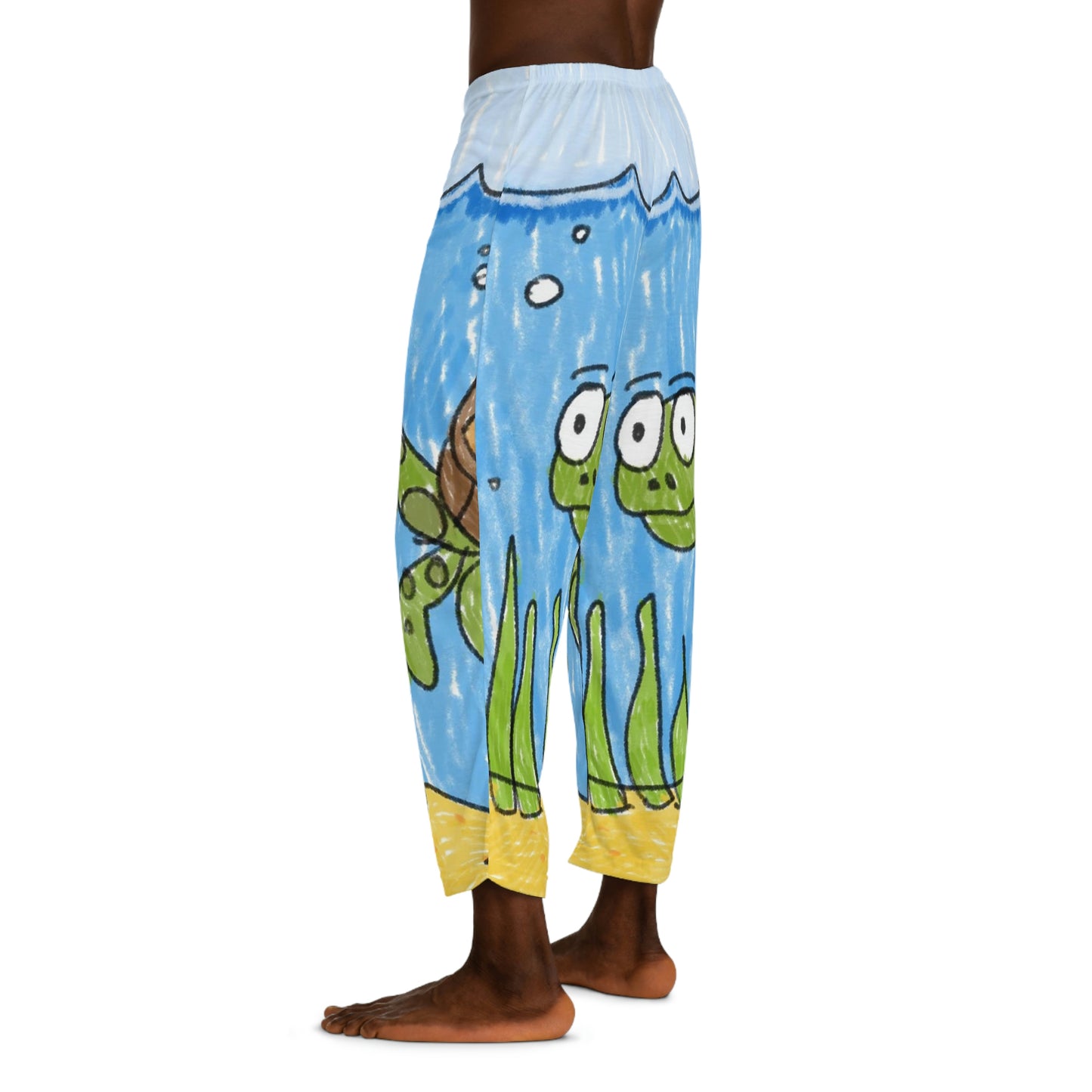 Sea Turtle Beach Sand Ocean Men's Pajama Pants (AOP)