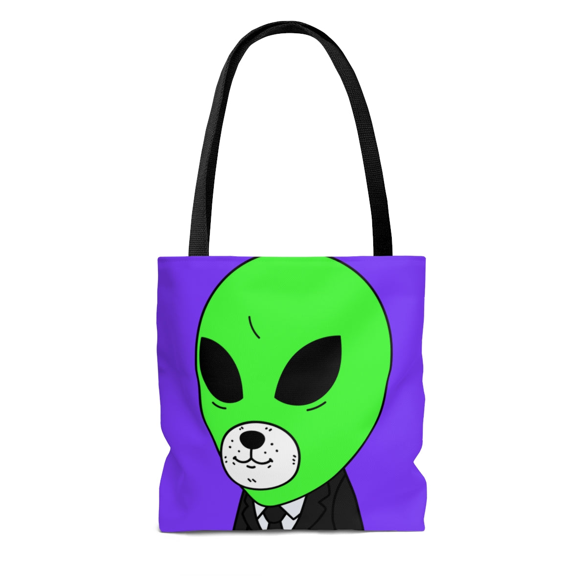 Green Alien Business Suit Dog Face Visitor AOP Tote Bag