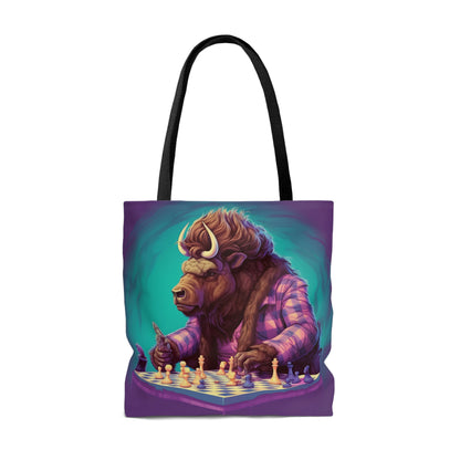 American Buffalo Bison Chess Player Graphic Tote Bag (AOP)