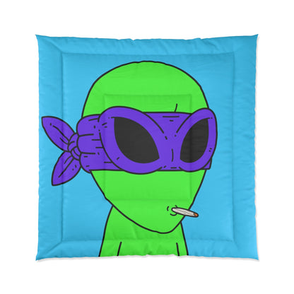 White Whistle Mouth Green Visitor Purple Ninja Mask Alien Bed Comforter