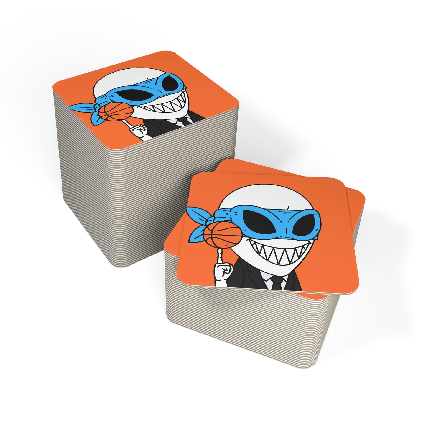 Alien BBall Sport Ninja Mask Orange Basketball Coasters (50, 100 pcs)