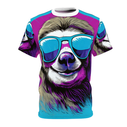 Galactic Sloth Retro-Inspired Animal Unisex Cut & Sew Tee (AOP)