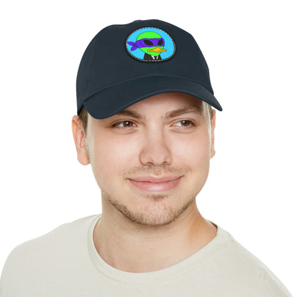 Visitor 751 Alien Dad Hat with Leather Patch (Round)