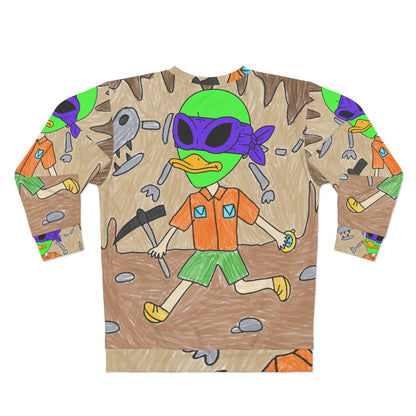 Paleontólogo Dino Bone Alien Dinosaur Visitor 751 AOP Sudadera unisex 