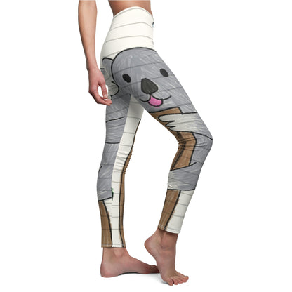 Koala Bear Animal Tree Climber Leggings casuales cortados y cosidos para mujer 