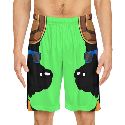 Cowgirl Wolf Cyborg Wolve Basketball Shorts