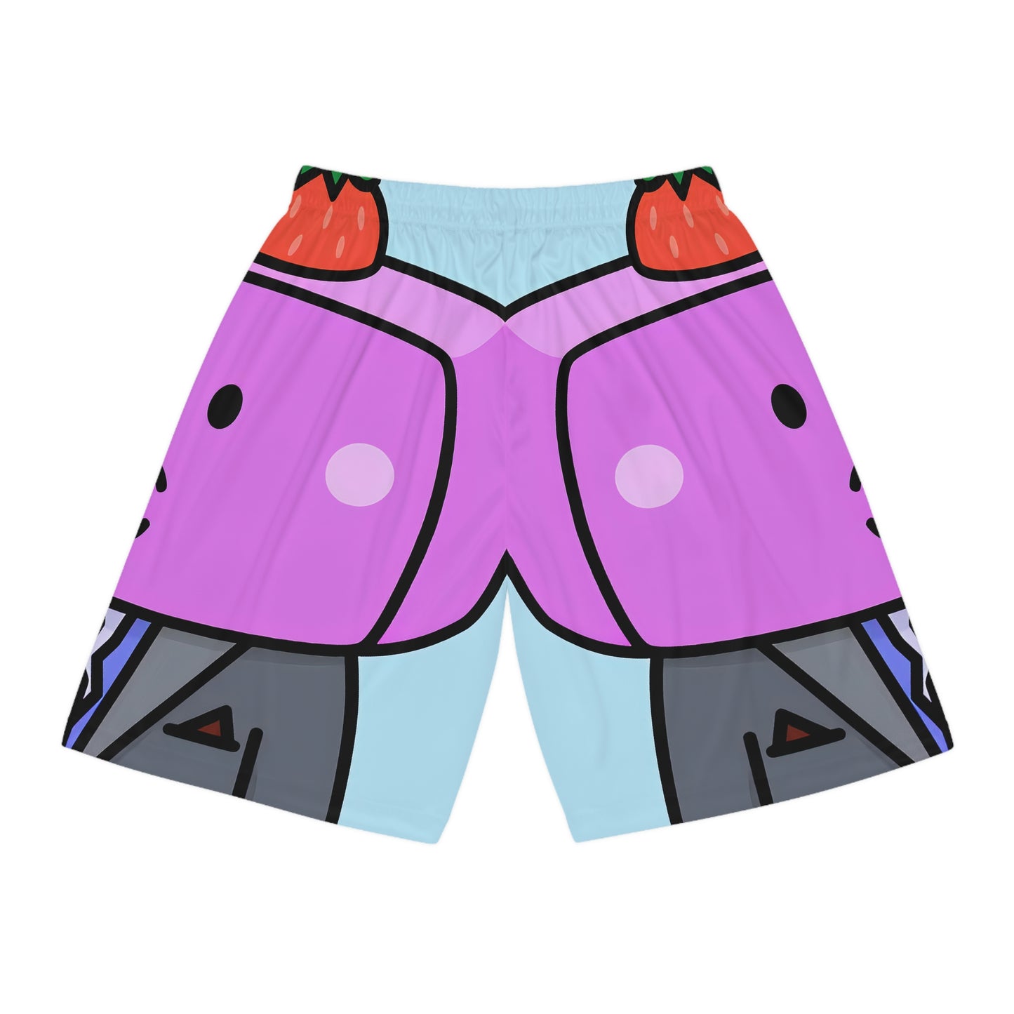 Strawberry Fruit Head Block Basketball Shorts