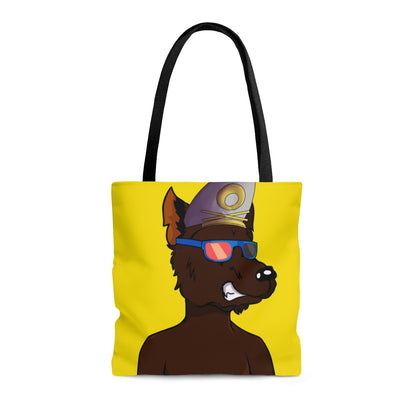 Wolf Cyborg Sailor Hat Shirtless Sunglasses Brown Fur AOP Tote Bag