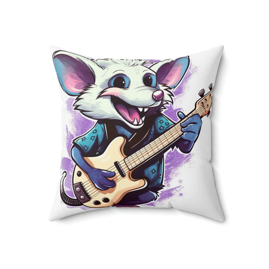 Musical Musician Opossum Anime Guitarist Spun Polyester Square Pillow