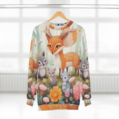 Lindas criaturas del bosque caprichosa arte animal sudadera unisex (AOP)