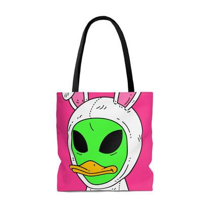 Bunny Ears Green Visitor Duck Face Alien AOP Tote Bag