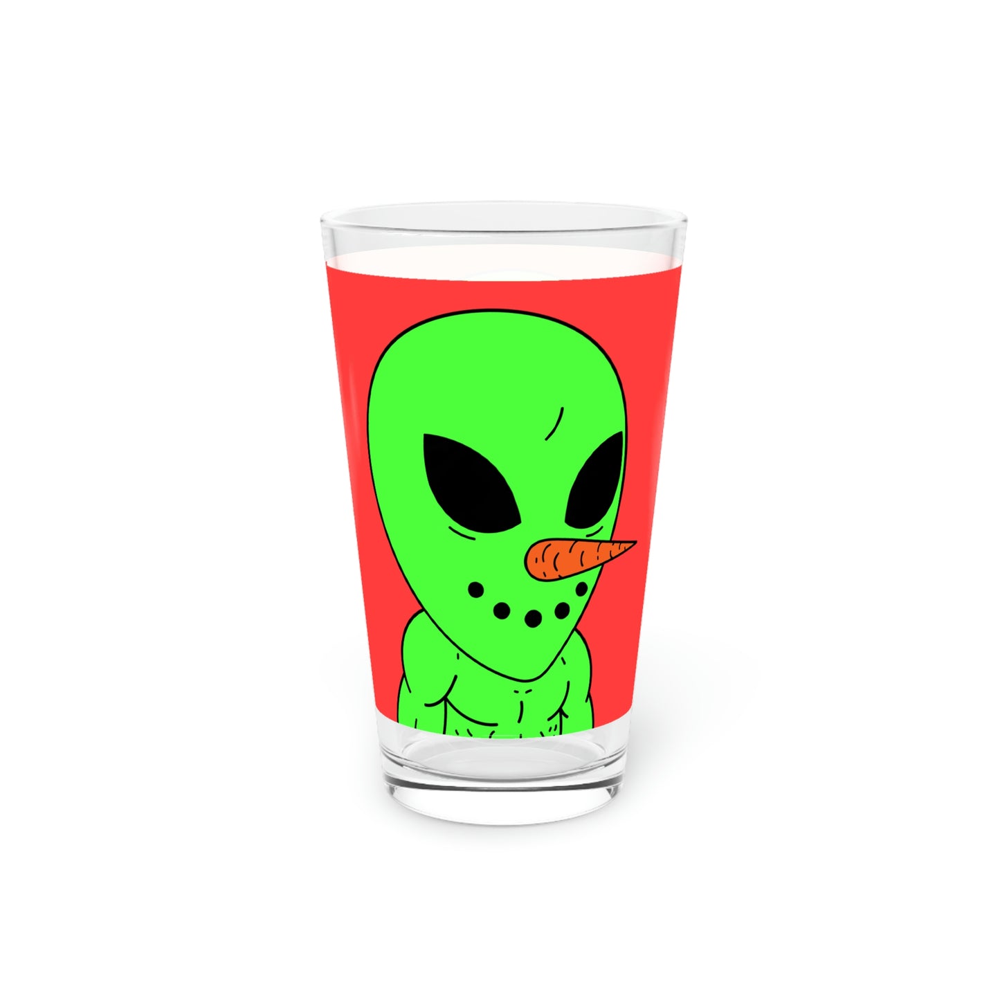 Veggie Visi Alien Vegetable Visitor Pint Glass, 16oz