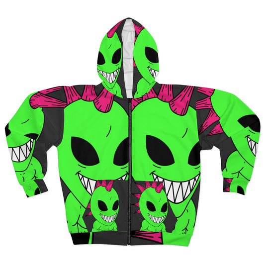 Muscle Body Alien AOP Unisex Zip Hoodie