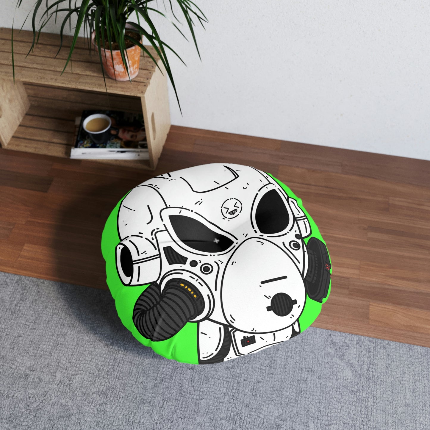 Alien LOL Visitor Tufted Floor Pillow, Round