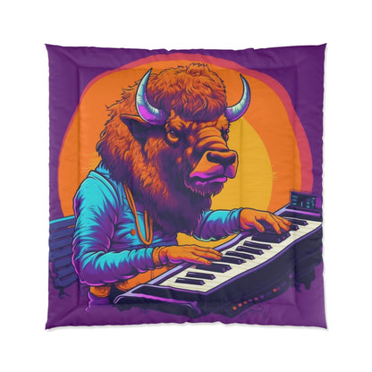 American Bison Buffalo PianoTeclado Reproductor de música Colcha 