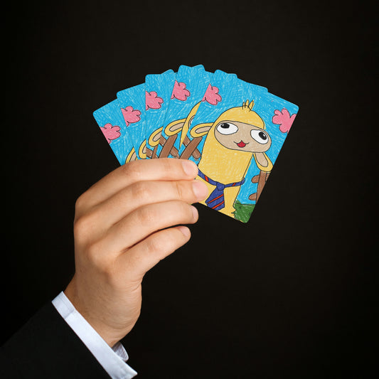 Llama Lovers: Heart and Animal Design Graphic Custom Poker Cards