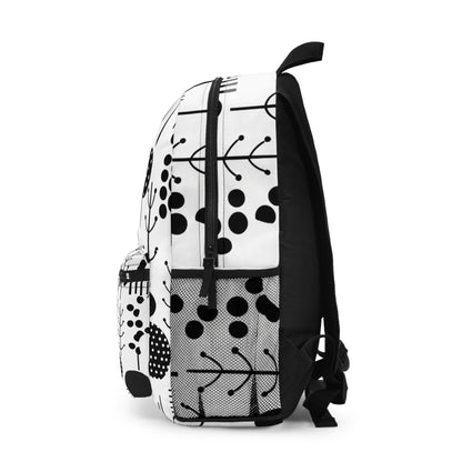 Scandinavian Minimalist Monochrome Shapes & Lines Design Backpack