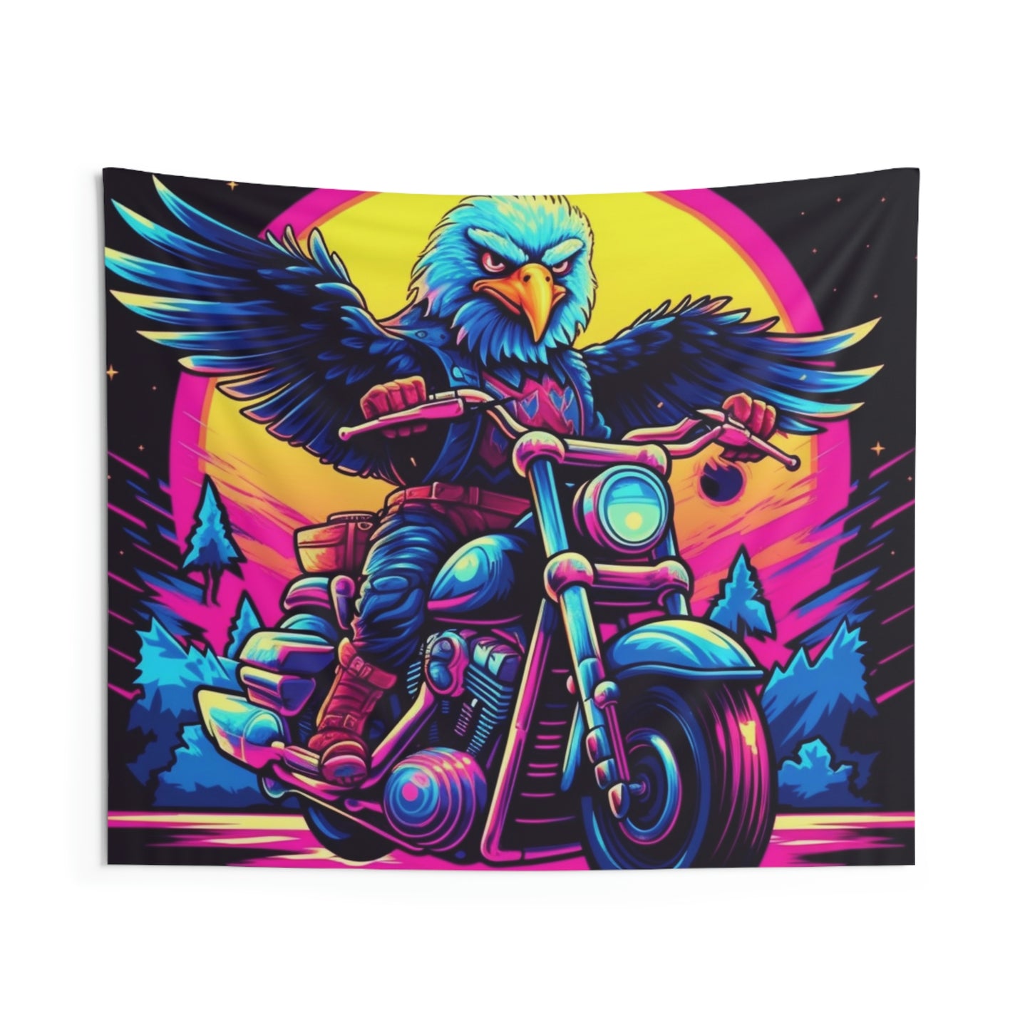 Bald Eagle American Motorcyclist USA Style Indoor Wall Tapestries