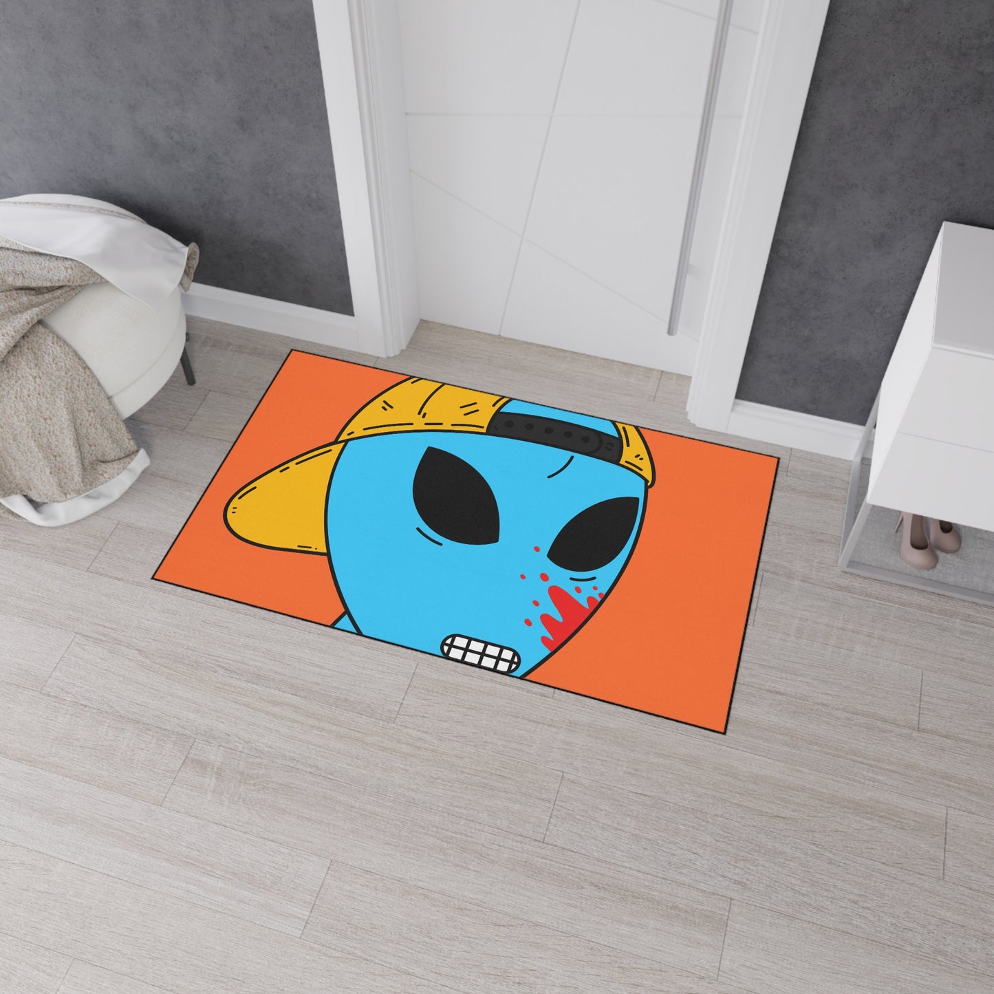 Blood Blue Alien Visitor Heavy Duty Floor Mat