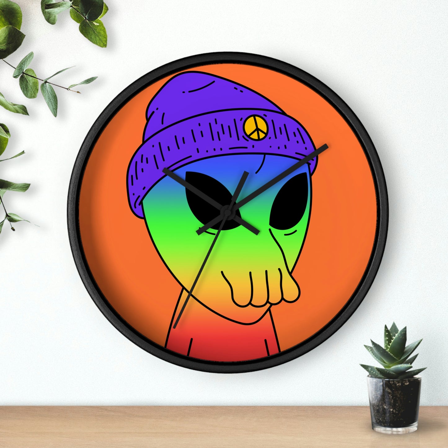 Peace Alien Pride Wall clock