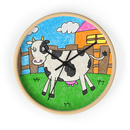 Cow Moo Farm Barn Animal Character Wall clock