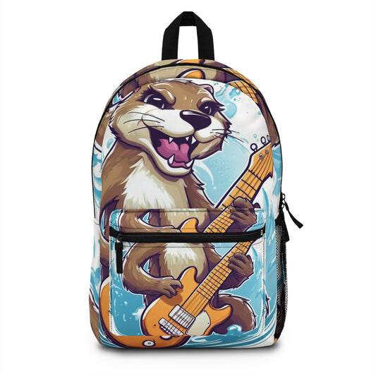 Otter Guitar Music Player Furry Animal Graphic Backpack