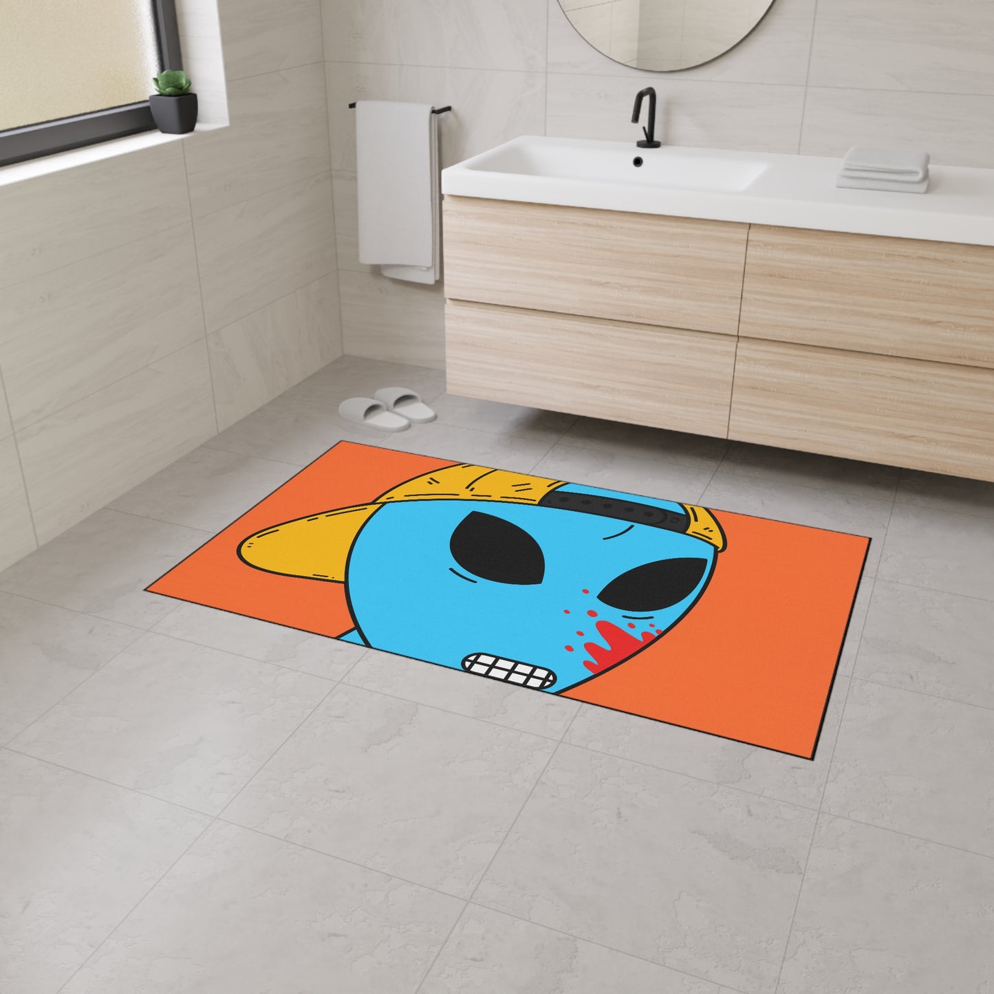 Blood Blue Alien Visitor Heavy Duty Floor Mat