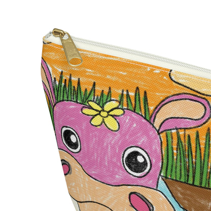 Hippo Hippopotamus Animal Creature Graphic Accessory Pouch w T-bottom