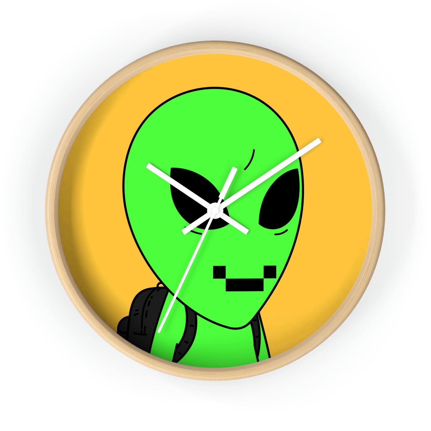 Digital Face Green Apple Head Visitor Wall clock