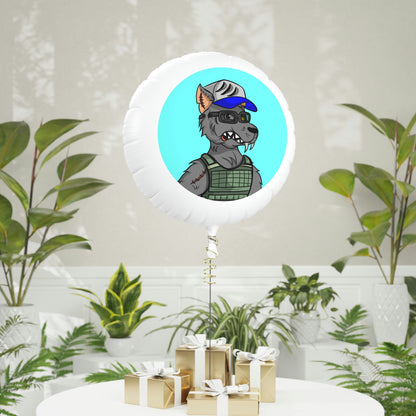 Army Vest Werewolve Cyborg Wolf Mylar Helium Balloon