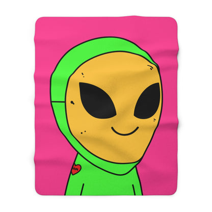 Yellow Mask Visi Alien Facemask Visitor Mom Tattoo Heart Sherpa Fleece Blanket